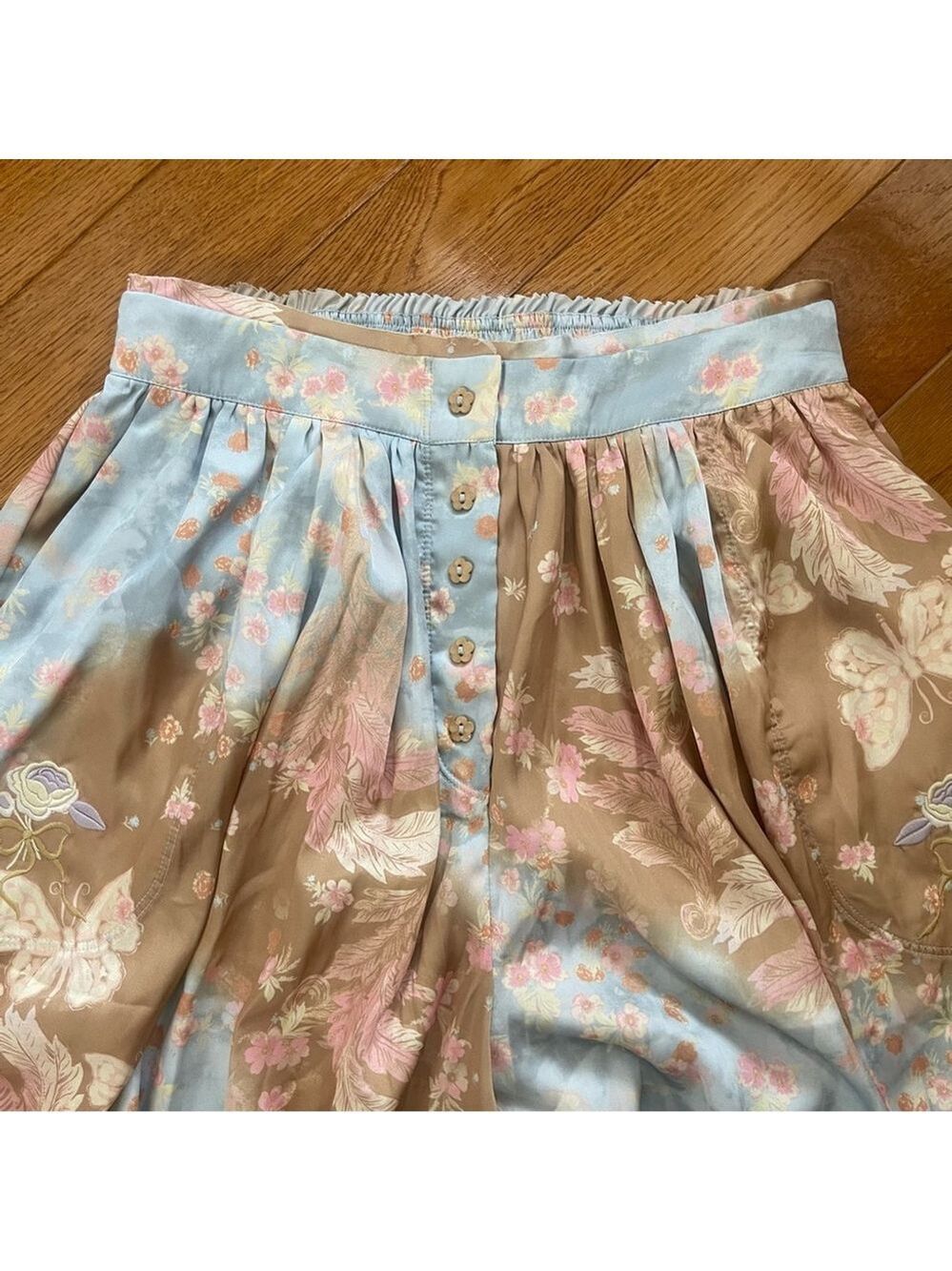 FREE PEOPLE Intimately Night Special Printed Pants Harem pants Embroidered Sz S - Picture 10 of 16